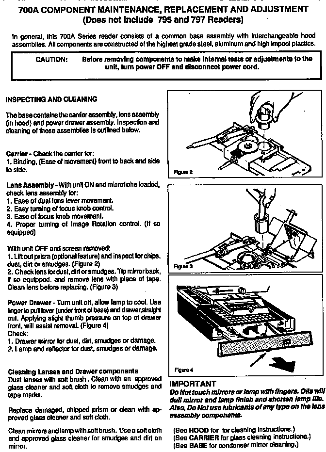 Component maintenance, replacement & adjustment