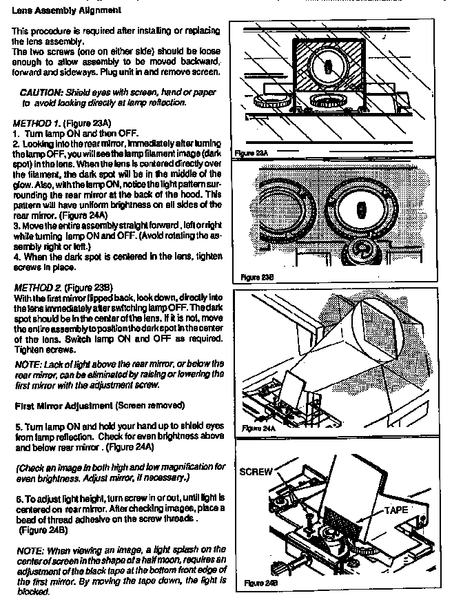 Projection lens assembly continued
