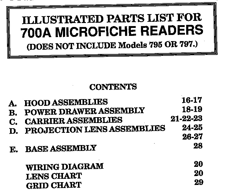 Illustrated parts list
