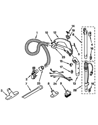 Hose and attachment parts