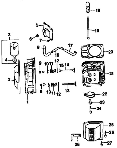 Cylinder head, valve and breather