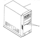 IBM PS/1 TYPES 2133A, 2155A, 2168A system unit, exterior diagram
