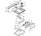 Kenmore 3636204190 backguard and main top section diagram