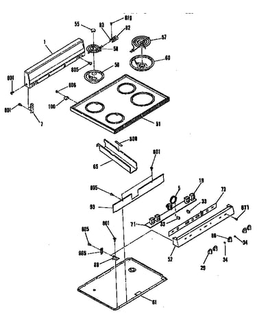Backguard and main top section