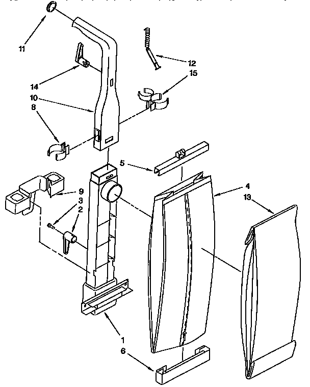 Bag housing and handle parts