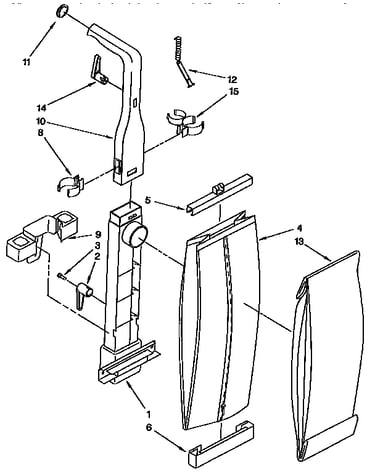 Bag housing and handle parts