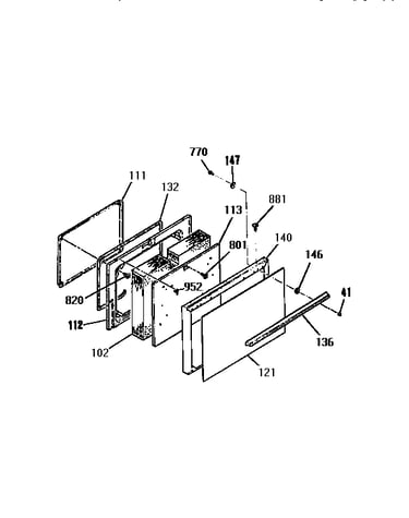 Oven door section