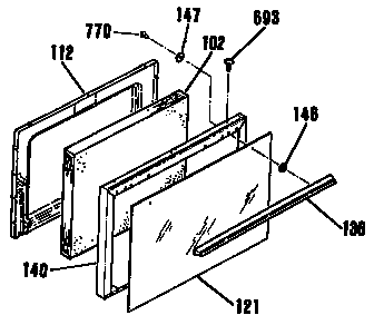 Oven door section