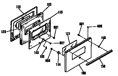 Oven door section