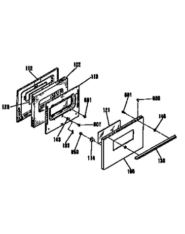 Oven door section