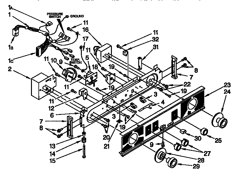 Washer / dryer control panel parts