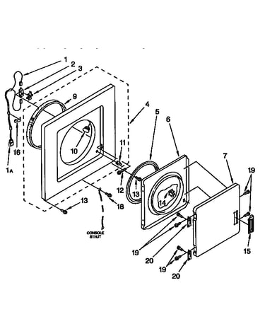 Dryer front panel and door parts
