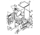 Kenmore 11098573100 dryer cabinet and motor parts diagram