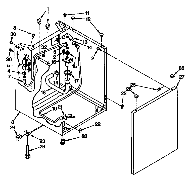 Washer cabinet parts