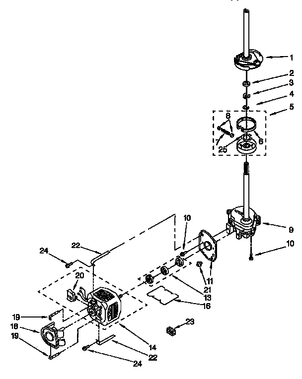 Brake, clutch, gearcase, motor and pump parts