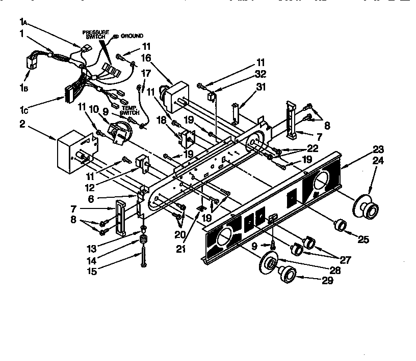 Washer / dryer control panel parts