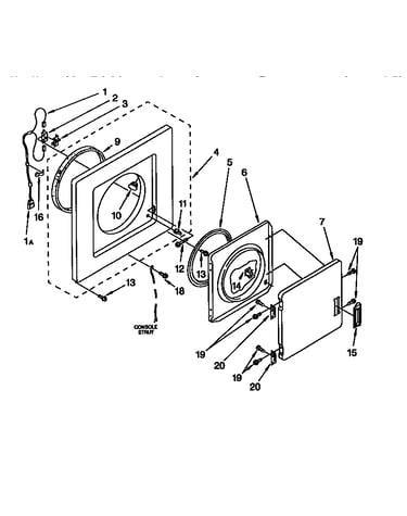 Dryer front panel and door parts
