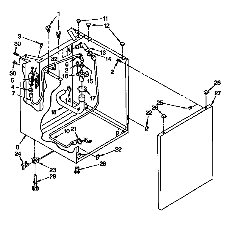 Washer cabinet parts