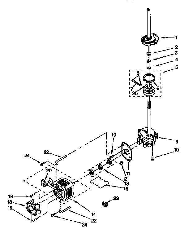 Brake, clutch, gearcase, motor and pump parts