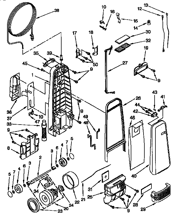 Dust compartment parts