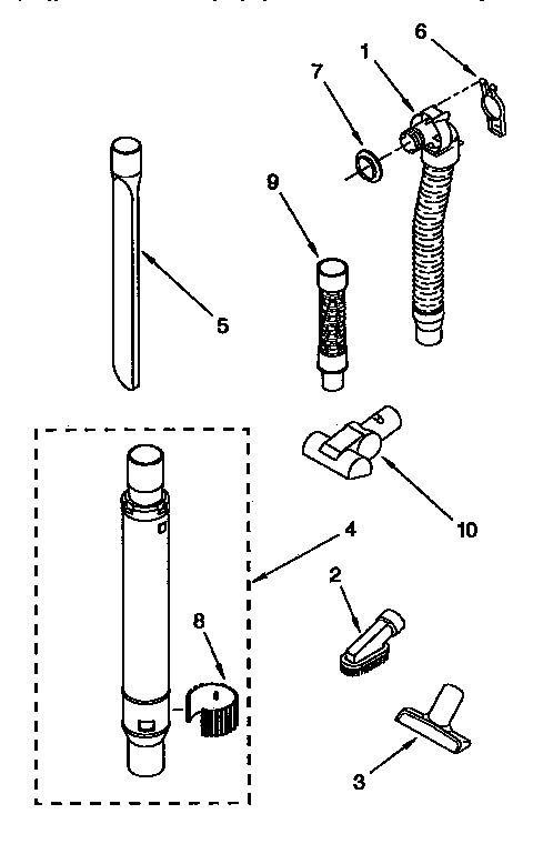 Hose and attachment parts