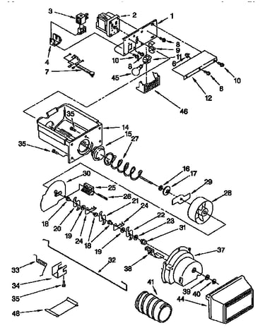 Motor and ice container parts