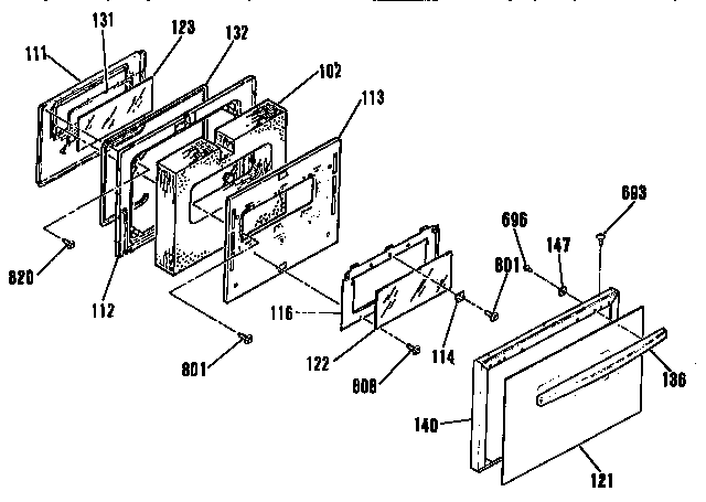 Oven door section