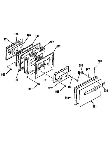 Oven door section