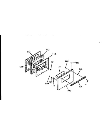 Oven door section