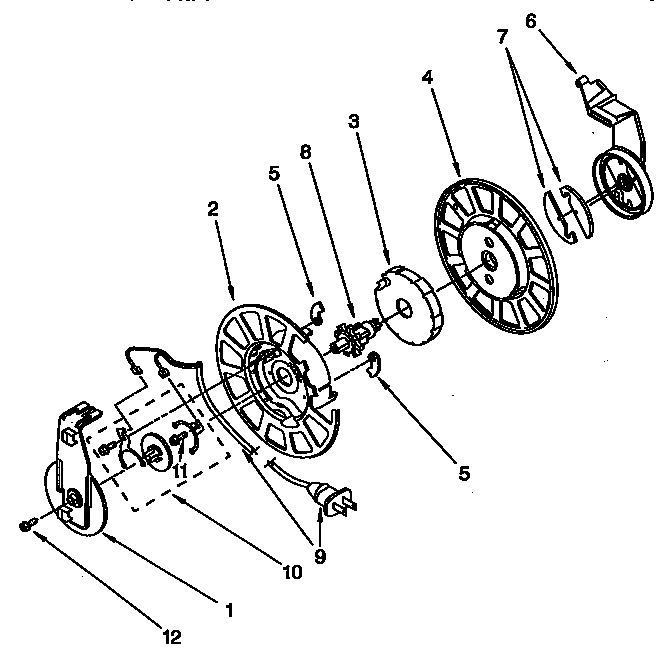 Power cord reel parts
