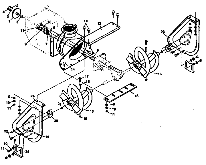 Auger housing assembly repair parts