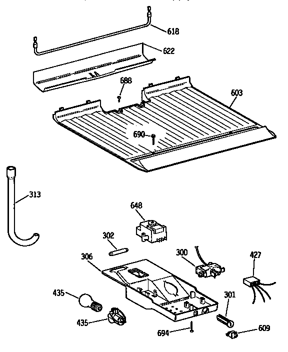 Freezer floor & control parts