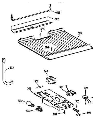 Freezer floor & control parts