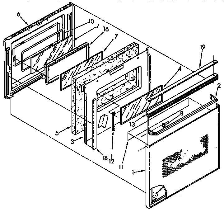 Upper oven door parts