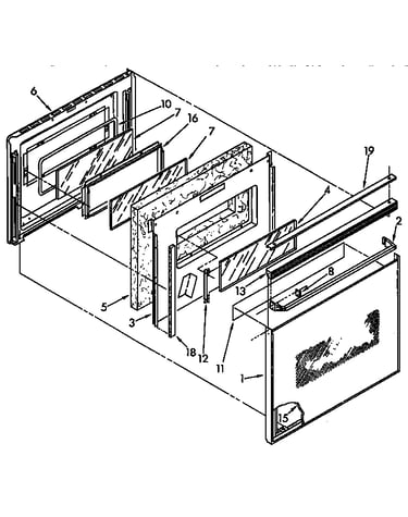Upper oven door parts