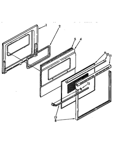 Lower oven door parts