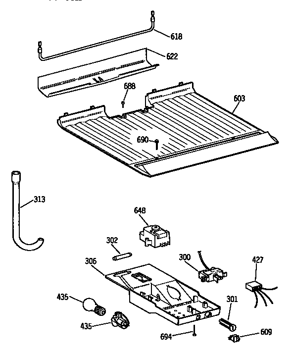 Freezer floor and control parts
