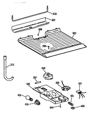 Freezer floor and control parts