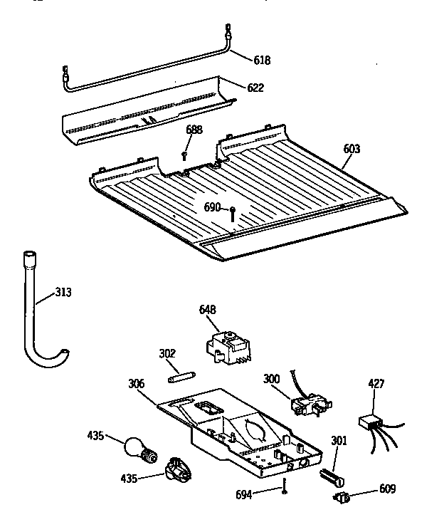Freezer floor and control parts