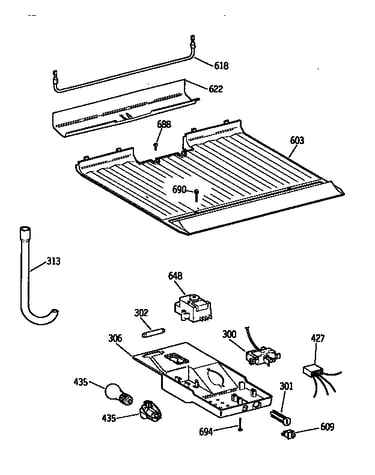 Freezer floor and control parts