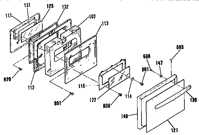 Oven door section
