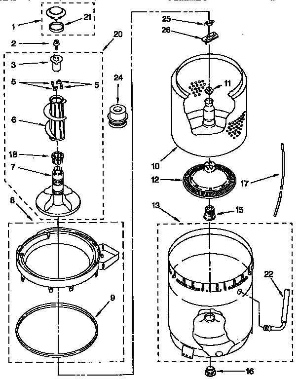 AGITATOR, BASKET AND TUB PARTS