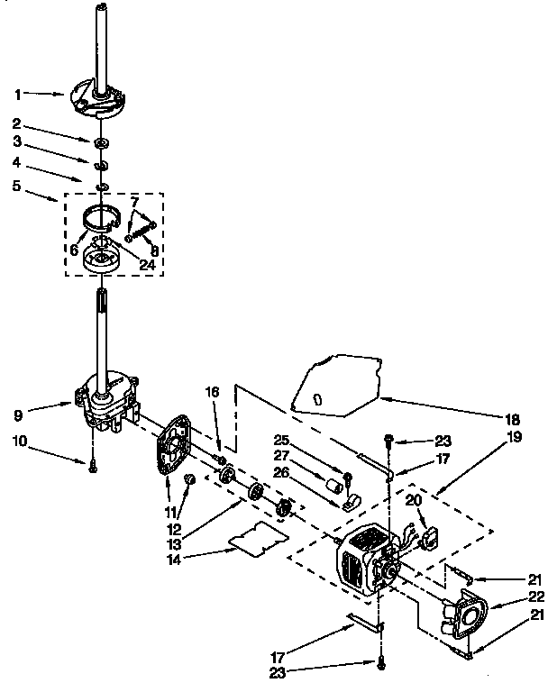 Brake, clutch, gearcase, motor and pump parts