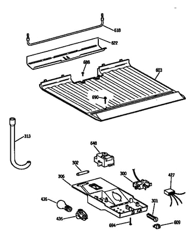Freezer floor and control parts