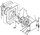 Kenmore 11099575800 dryer front panel and door parts diagram