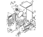 Kenmore 11099575800 dryer cabinet and motor parts diagram