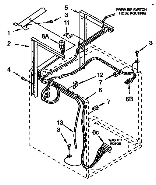 Dryer support and washer parts cabinet harness parts