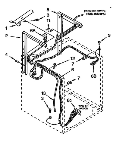 Dryer support and washer parts cabinet harness parts