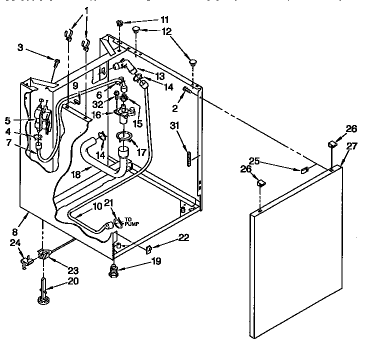 Washer cabinet parts
