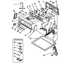 Kenmore 11097593410 top and console parts diagram
